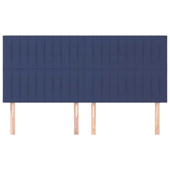 Têtes de lit 4 pcs Bleu 90x5x78/88 cm Tissu - Photo n°3