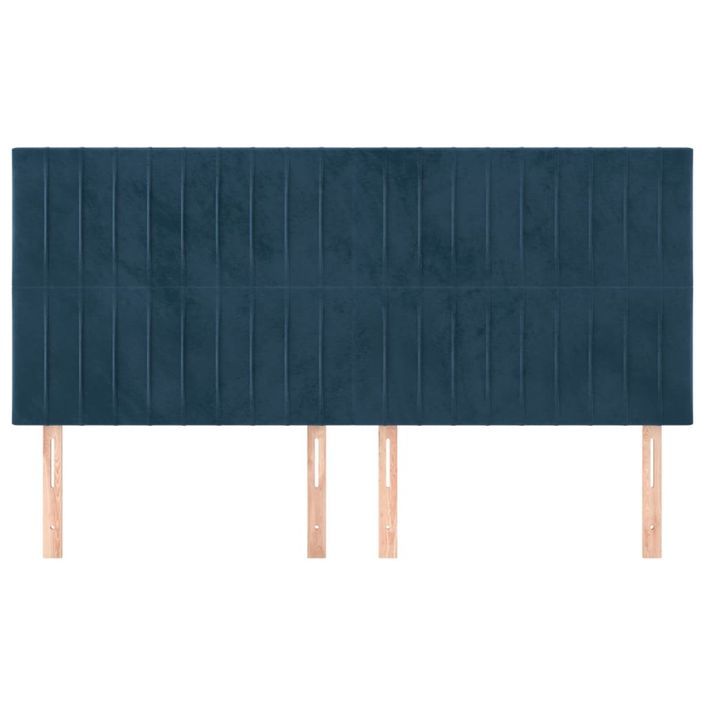 Têtes de lit 4 pcs Bleu foncé 100x5x78/88 cm Velours - Photo n°3