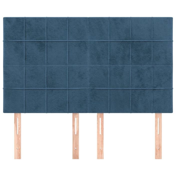 Têtes de lit 4 pcs Bleu foncé 72x5x78/88 cm Velours - Photo n°3