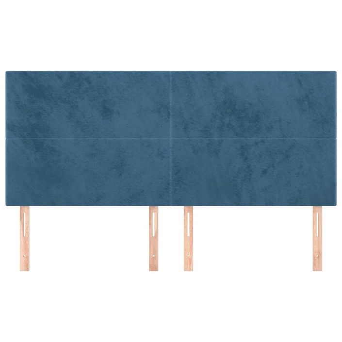 Têtes de lit 4 pcs Bleu foncé 90x5x78/88 cm Velours - Photo n°3