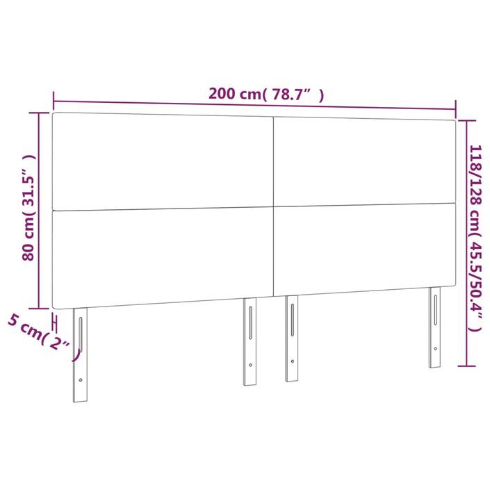 Têtes de lit 4 pcs Cappuccino 100x5x78/88 cm Similicuir - Photo n°8