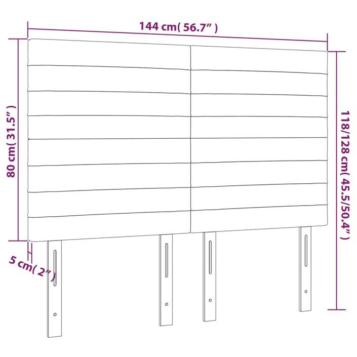 Têtes de lit 4 pcs Crème 72x5x78/88 cm Tissu - Photo n°8