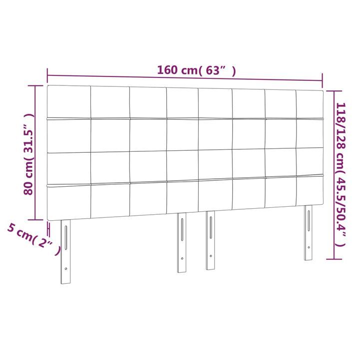 Têtes de lit 4 pcs Crème 80x5x78/88 cm Tissu - Photo n°8