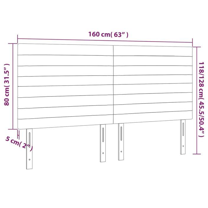 Têtes de lit 4 pcs Crème 80x5x78/88 cm Tissu - Photo n°8