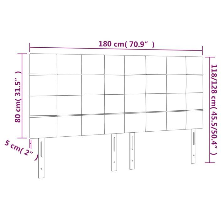 Têtes de lit 4 pcs Crème 90x5x78/88 cm Tissu - Photo n°8