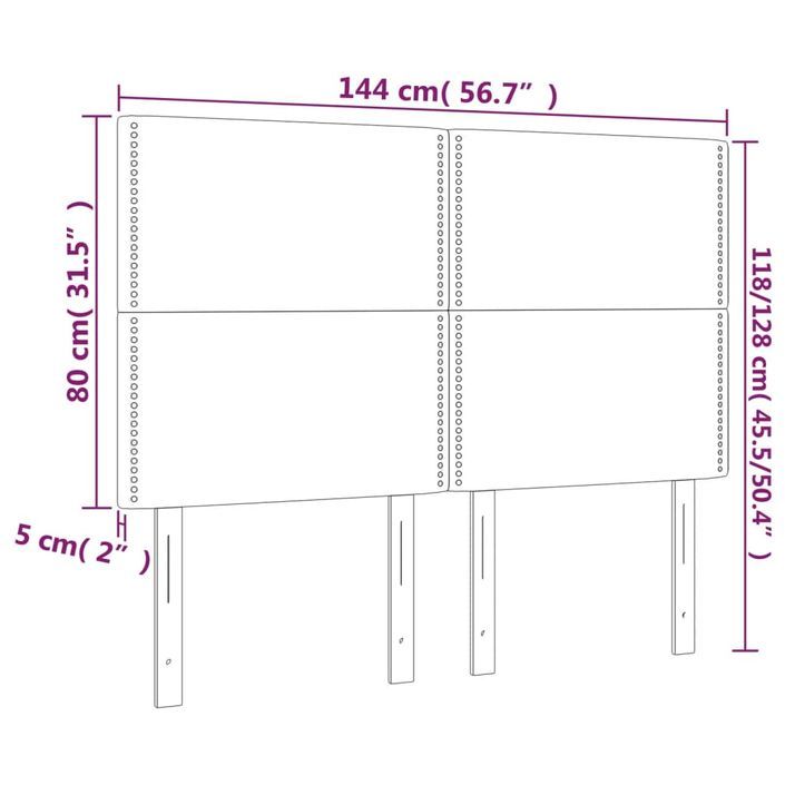 Têtes de lit 4 pcs Gris 72x5x78/88 cm Similicuir - Photo n°8