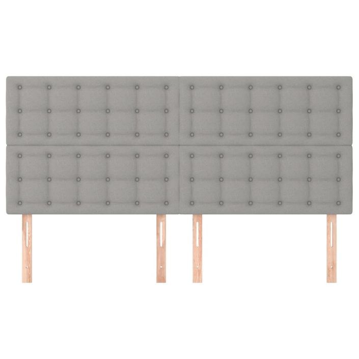 Têtes de lit 4 pcs Gris clair 100x5x78/88 cm Tissu - Photo n°3