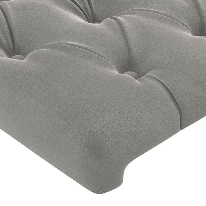 Têtes de lit 4 pcs Gris clair 100x7x78/88 cm Velours - Photo n°4