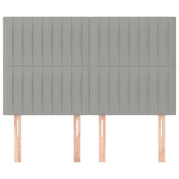 Têtes de lit 4 pcs Gris clair 72x5x78/88 cm Tissu - Photo n°3