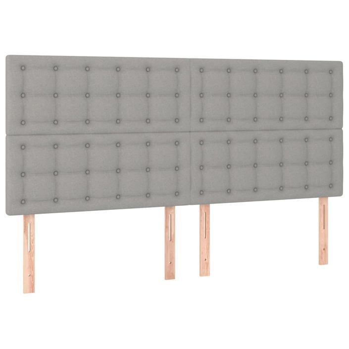 Têtes de lit 4 pcs Gris clair 80x5x78/88 cm Tissu - Photo n°2