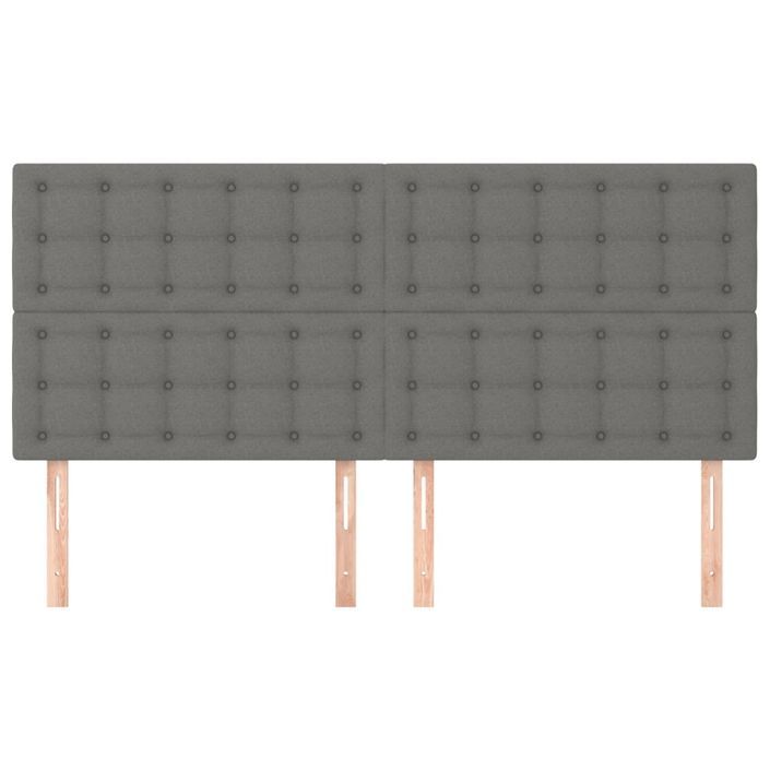 Têtes de lit 4 pcs Gris clair 90x5x78/88 cm Tissu - Photo n°3