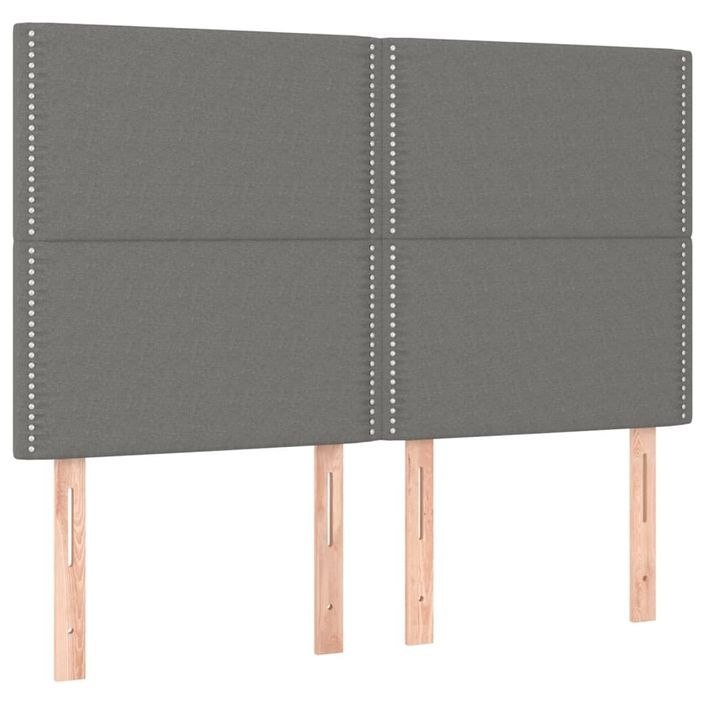 Têtes de lit 4 pcs Gris foncé 72x5x78/88 cm Tissu - Photo n°2