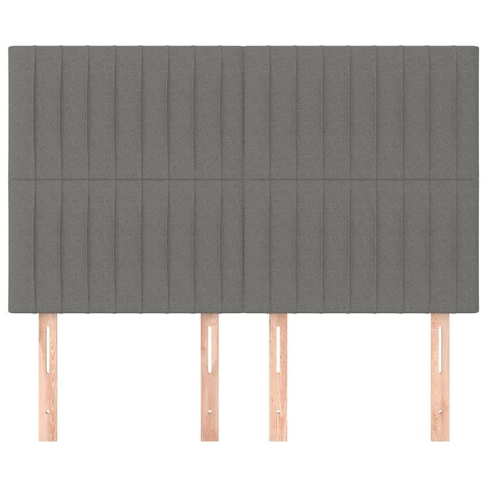 Têtes de lit 4 pcs Gris foncé 72x5x78/88 cm Tissu - Photo n°3