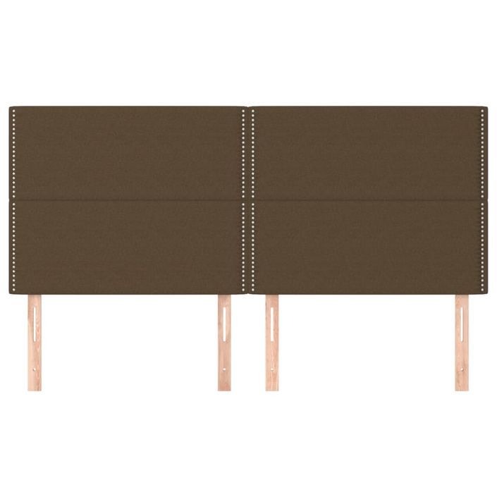 Têtes de lit 4 pcs Marron foncé 100x5x78/88 cm Tissu - Photo n°3