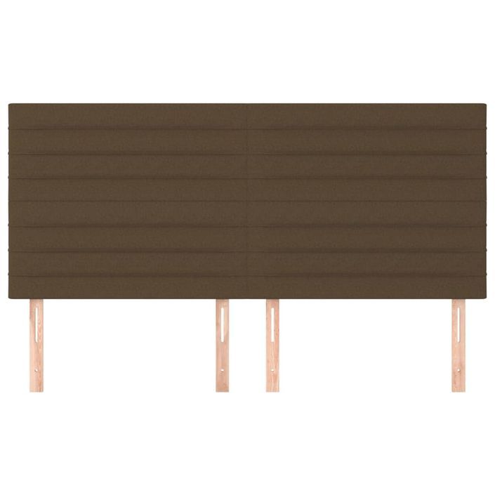 Têtes de lit 4 pcs Marron foncé 100x5x78/88 cm Tissu - Photo n°3