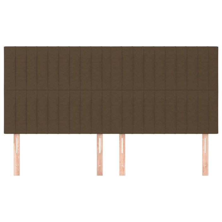 Têtes de lit 4 pcs Marron foncé 100x5x78/88 cm Tissu - Photo n°3