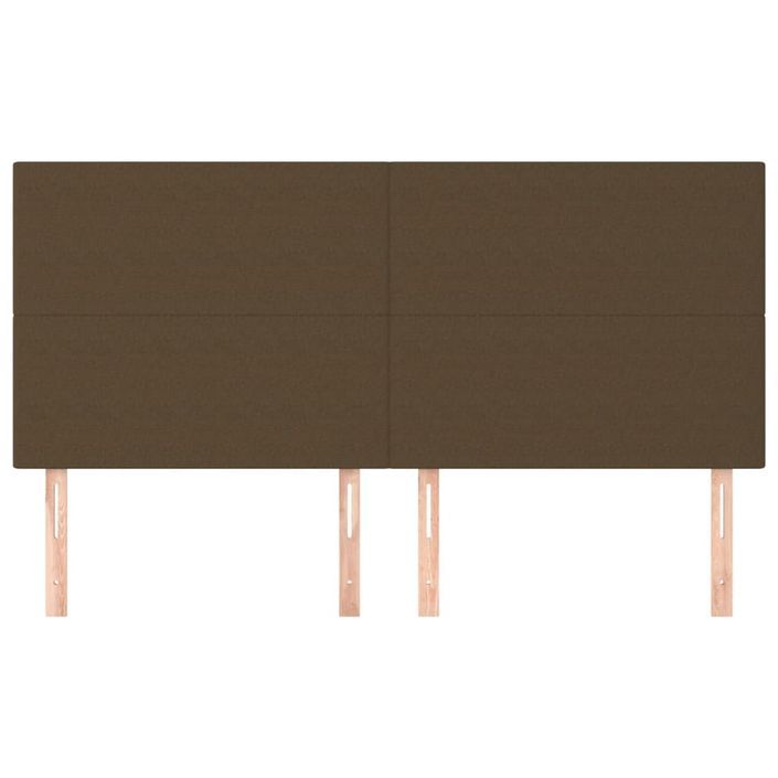 Têtes de lit 4 pcs Marron Foncé 80x5x78/88 cm Tissu - Photo n°3