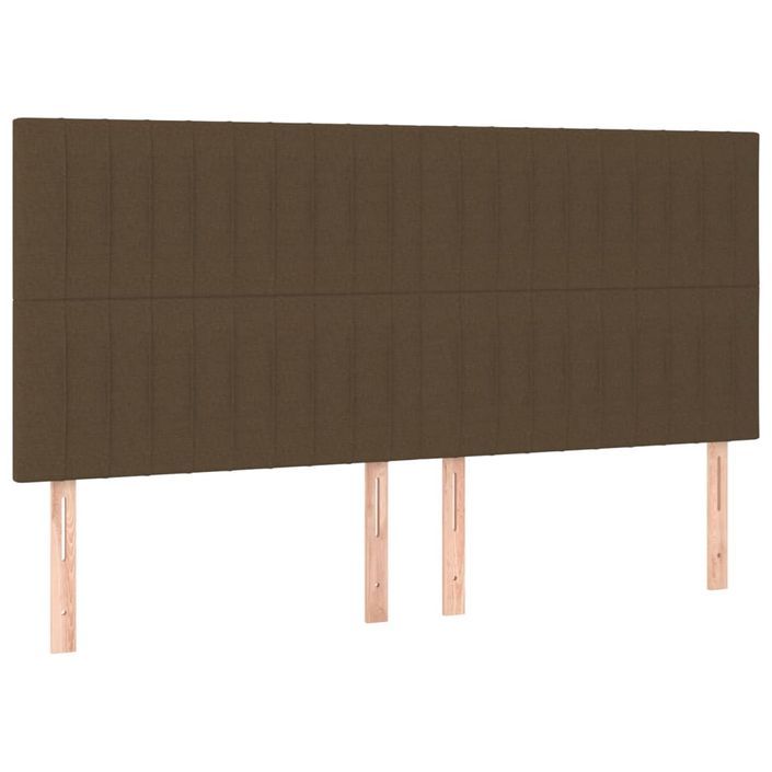 Têtes de lit 4 pcs Marron Foncé 80x5x78/88 cm Tissu - Photo n°2