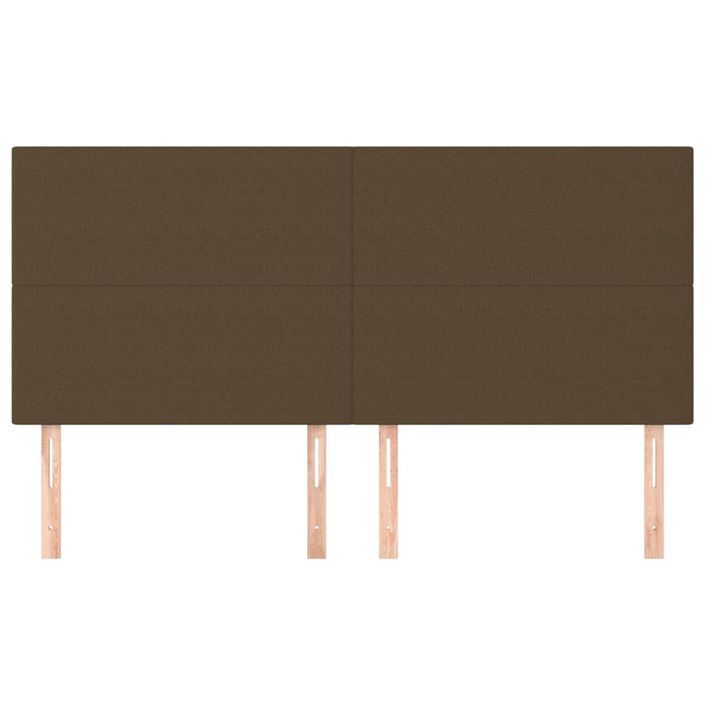 Têtes de lit 4 pcs Marron Foncé 90x5x78/88 cm Tissu - Photo n°3