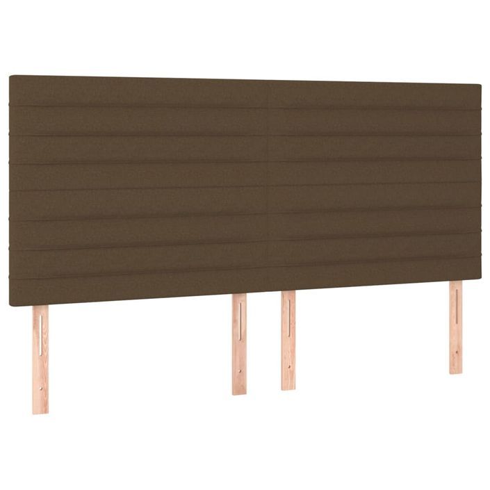 Têtes de lit 4 pcs Marron Foncé 90x5x78/88 cm Tissu - Photo n°2