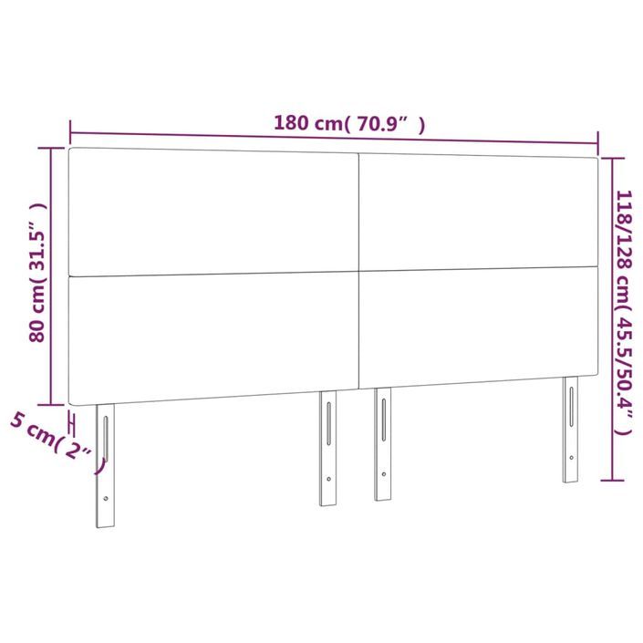 Têtes de lit 4 pcs Noir 100x5x78/88 cm Similicuir - Photo n°8