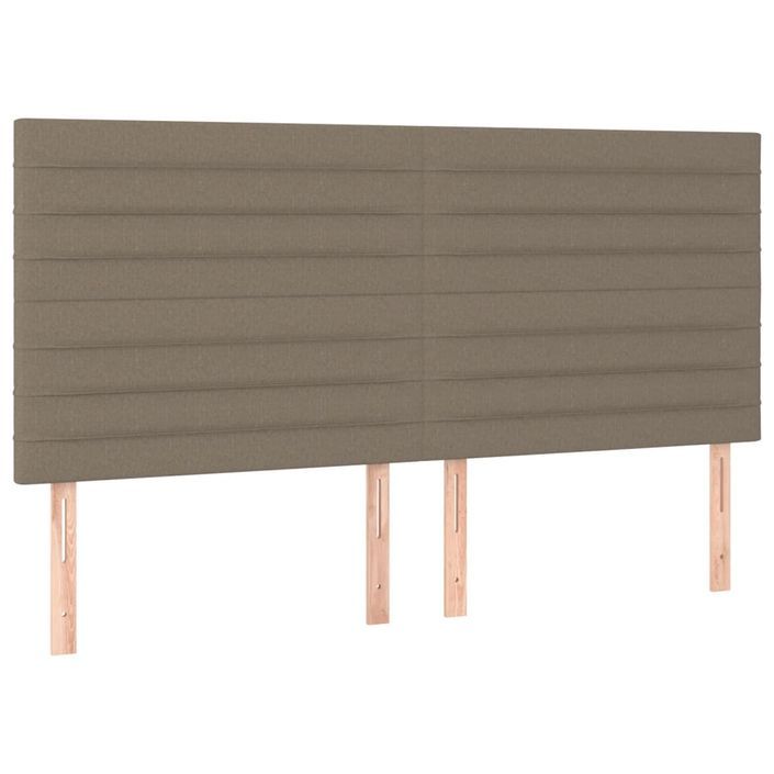 Têtes de lit 4 pcs Taupe 100x5x78/88 cm Tissu - Photo n°2