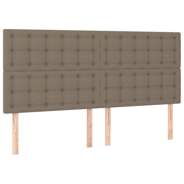 Têtes de lit 4 pcs Taupe 100x5x78/88 cm Tissu - Photo n°2