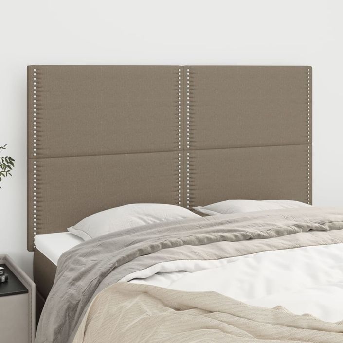 Têtes de lit 4 pcs Taupe 72x5x78/88 cm Tissu - Photo n°1