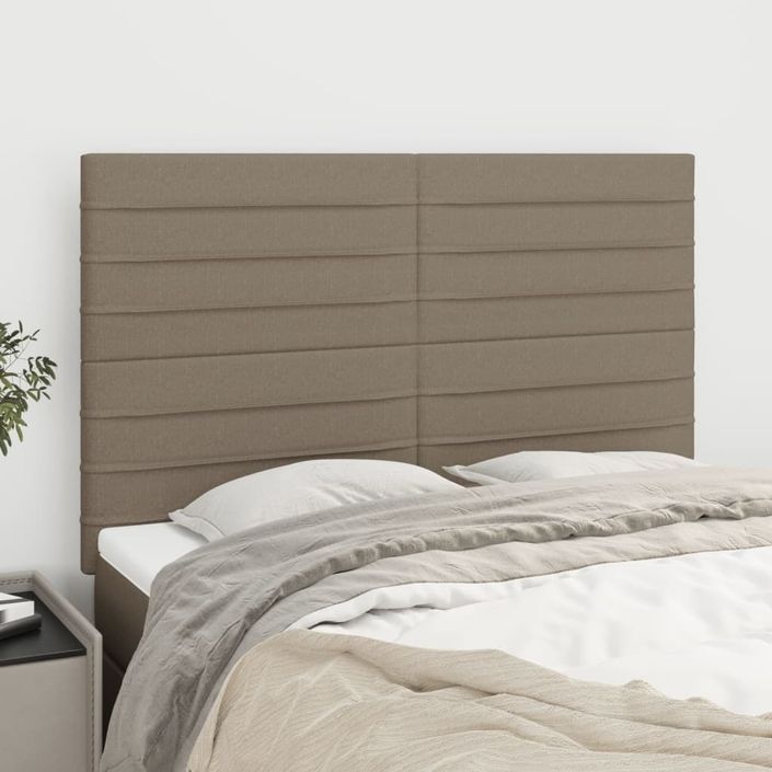 Têtes de lit 4 pcs Taupe 72x5x78/88 cm Tissu - Photo n°1