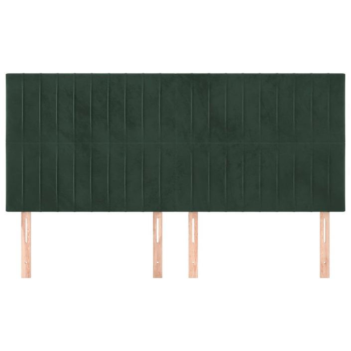 Têtes de lit 4 pcs Vert foncé 100x5x78/88 cm Velours - Photo n°3