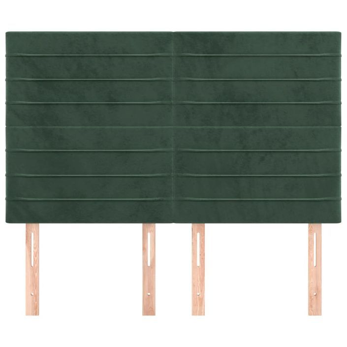 Têtes de lit 4 pcs Vert foncé 72x5x78/88 cm Velours - Photo n°3