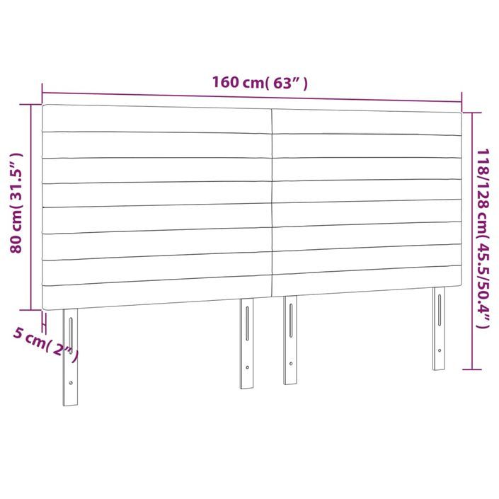 Têtes de lit 4 pcs Vert foncé 80x5x78/88 cm Velours - Photo n°8