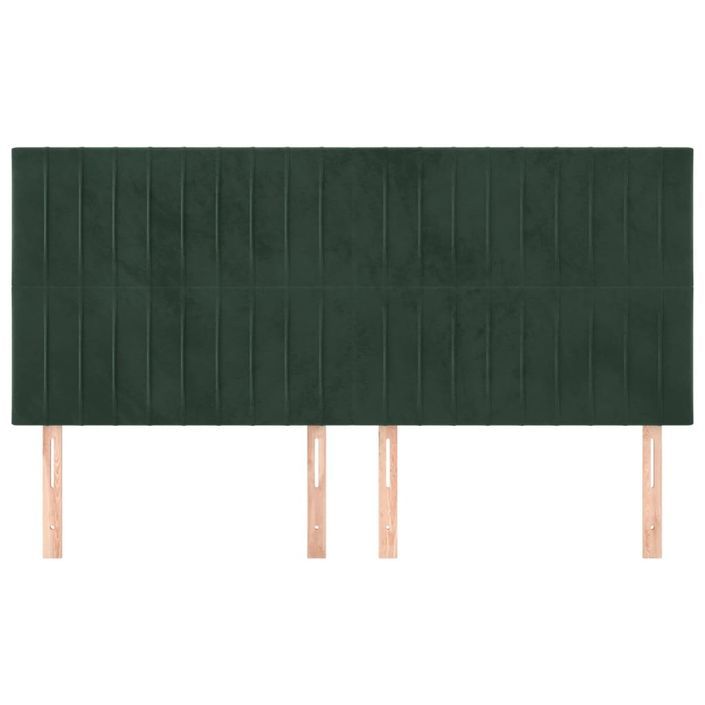 Têtes de lit 4 pcs Vert foncé 90x5x78/88 cm Velours - Photo n°3