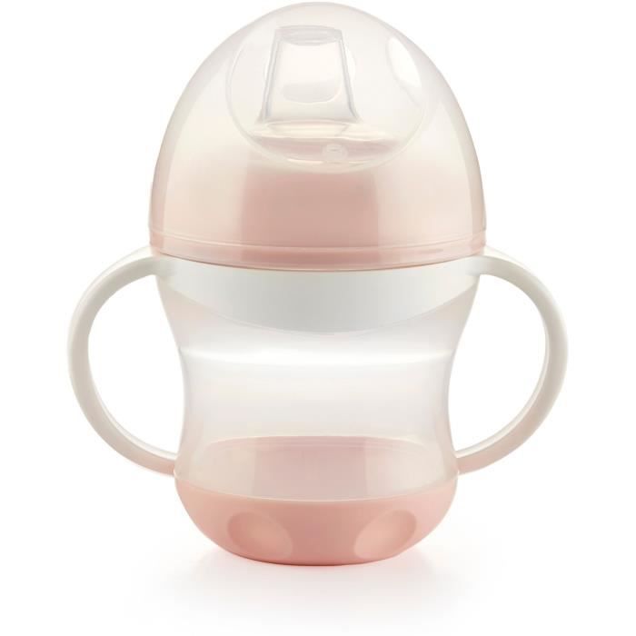 THERMOBABY Tasse anti-fuites + couv - Rose poudré - Photo n°1