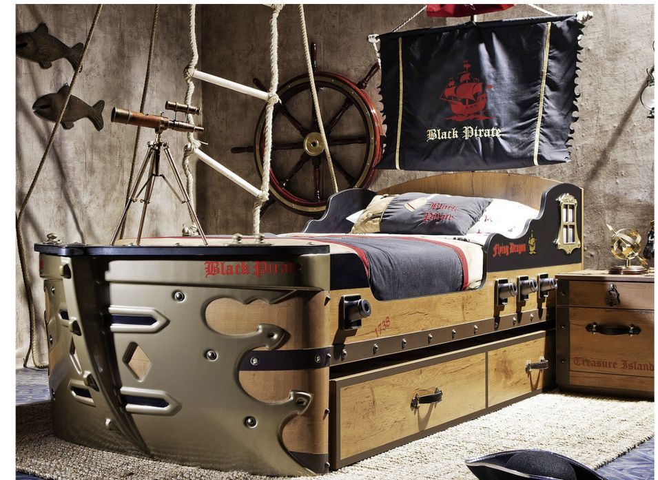 Tiroir de rangement pour le lit Pirate bois clair 90x190 cm - Photo n°2