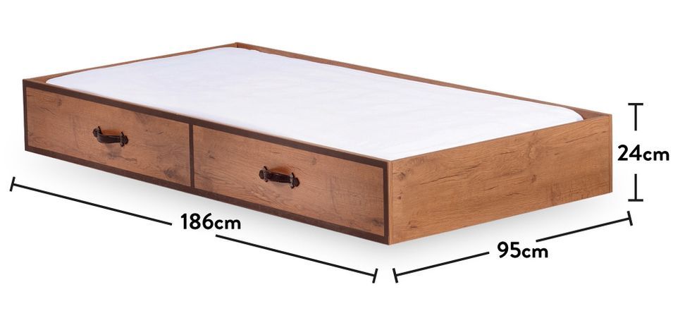 Tiroir de rangement pour le lit Pirate bois clair 90x190 cm - Photo n°4