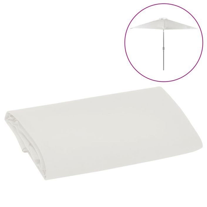 Tissu de remplacement pour parasol d'extérieur Blanc 300 cm - Photo n°1
