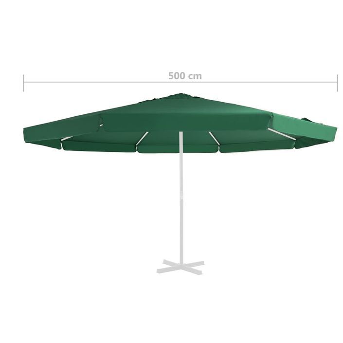 Tissu de remplacement pour parasol d'extérieur Vert 500 cm - Photo n°4