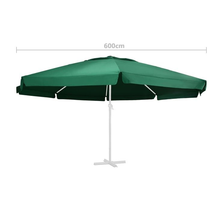 Tissu de remplacement pour parasol d'extérieur Vert 600 cm - Photo n°4