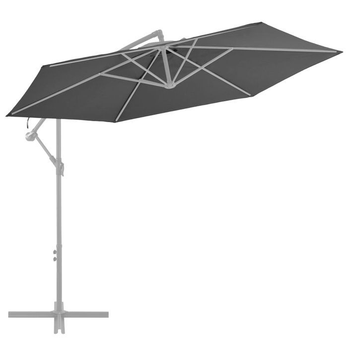 Tissu de remplacement pour parasol déporté Anthracite 300 cm - Photo n°1