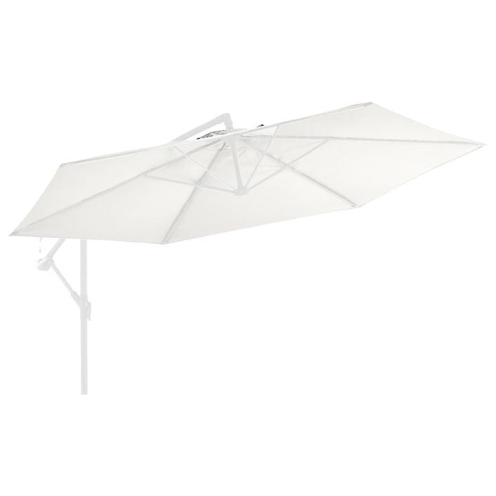 Tissu de remplacement pour parasol déporté Blanc sable 350 cm - Photo n°2