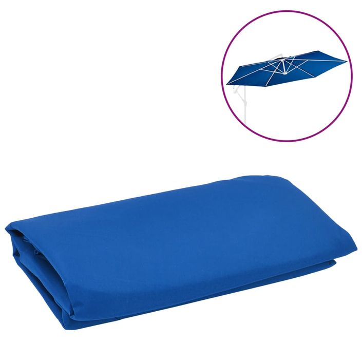 Tissu de remplacement pour parasol déporté Bleu azuré 350 cm - Photo n°1