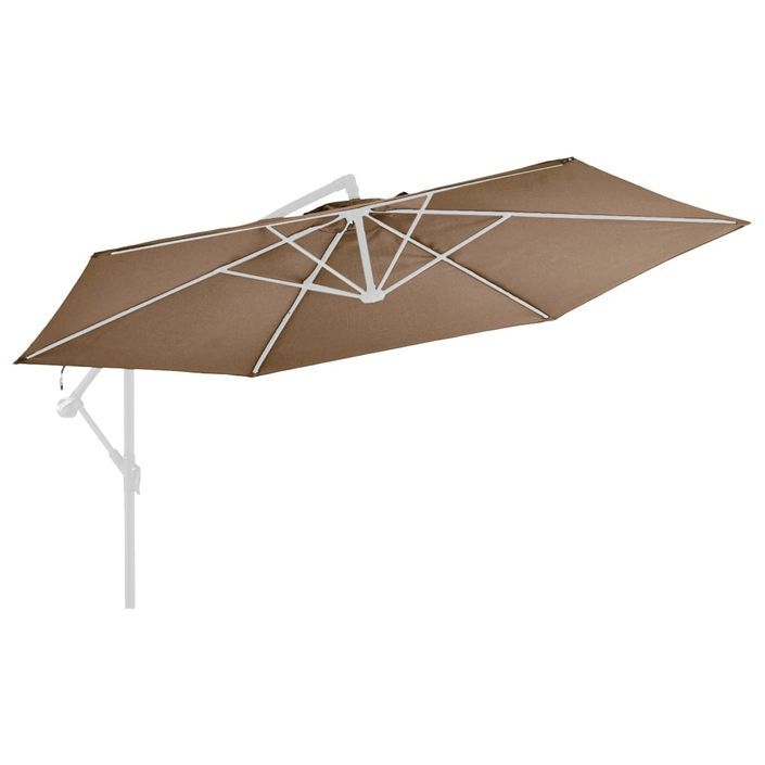 Tissu de remplacement pour parasol déporté Taupe 350 cm - Photo n°2