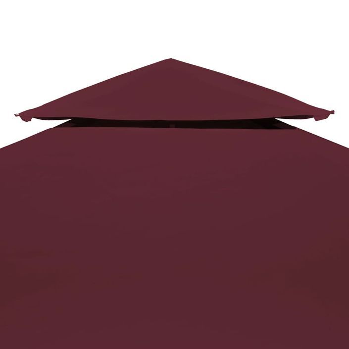 Toile supérieure double de belvédère 310 g/m² 3x3 m Bordeaux - Photo n°5