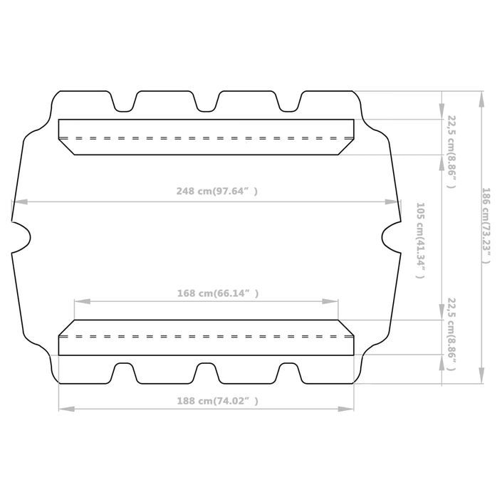 Toit de rechange balançoire Marron 188/168x110/145 cm 270 g/m² - Photo n°6