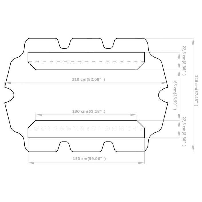 Toit de rechange de balançoire Blanc 150/130x70/105 cm 270 g/m² - Photo n°6