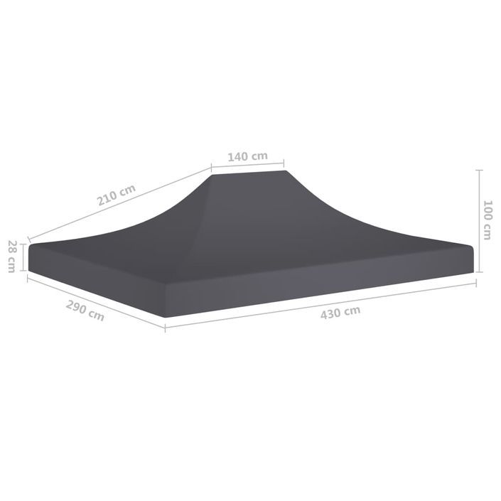 Toit de tente de réception 4,5x3 m Anthracite 270 g/m² - Photo n°6