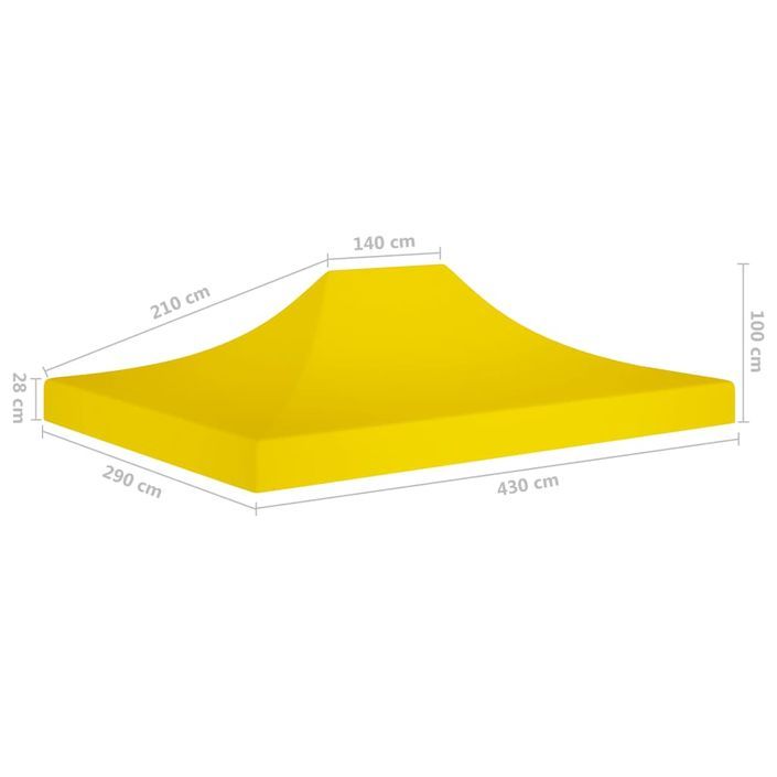 Toit de tente de réception 4,5x3 m Jaune 270 g/m² - Photo n°6