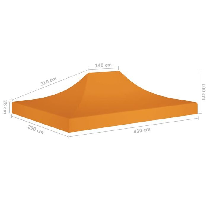 Toit de tente de réception 4,5x3 m Orange 270 g/m² - Photo n°6