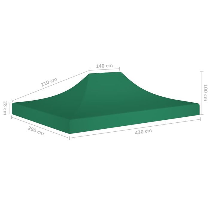 Toit de tente de réception 4,5x3 m Vert 270 g/m² - Photo n°6